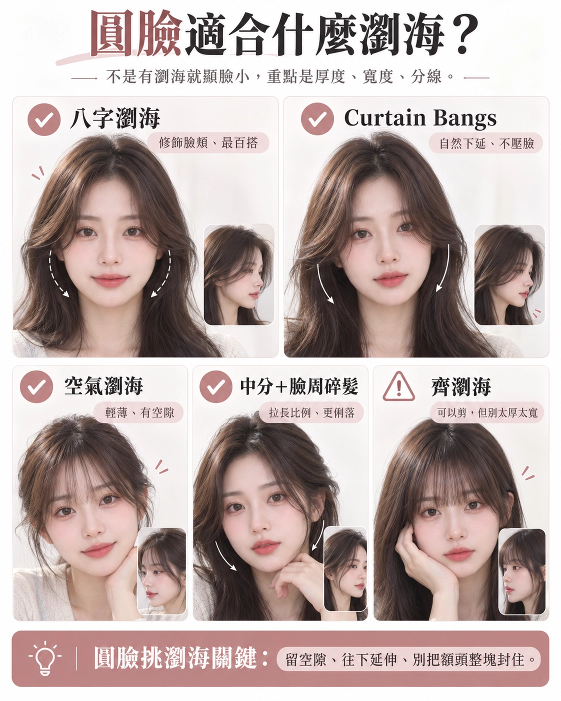 圓臉適合什麼瀏海?